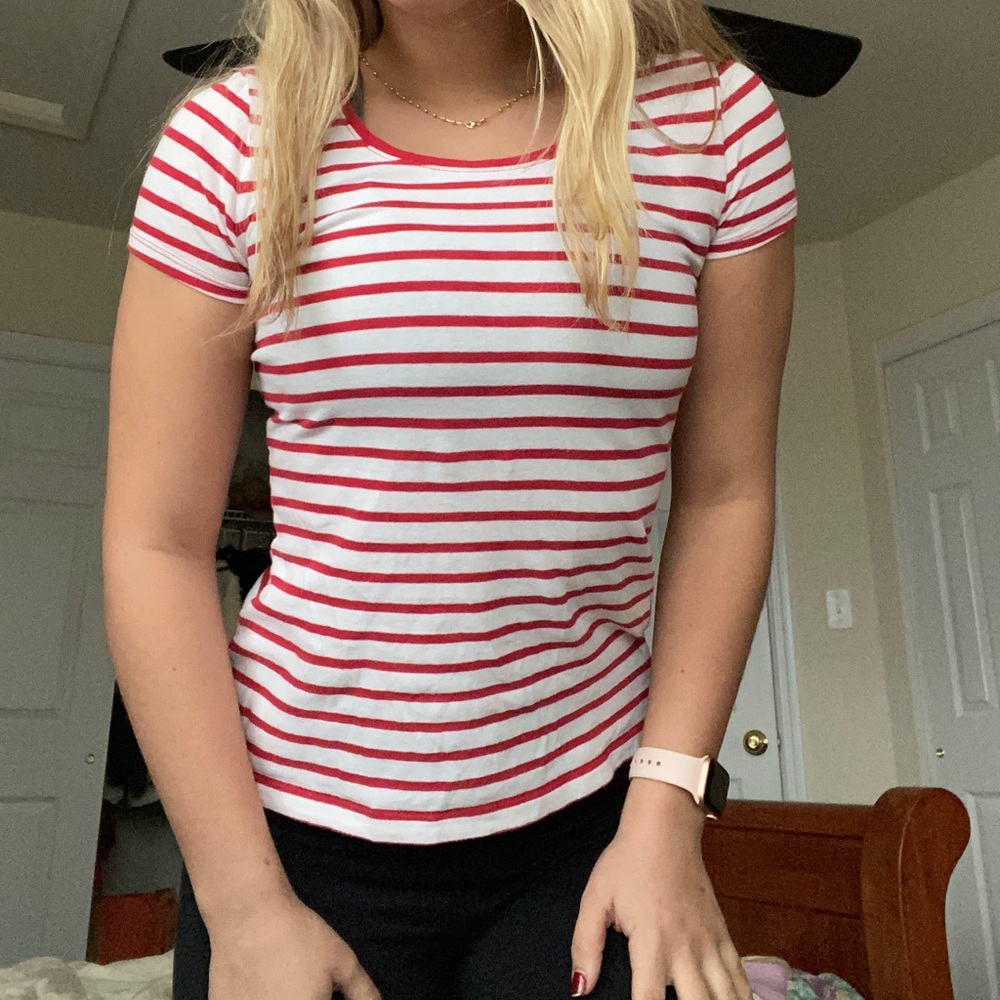 Red and White Striped Top Forever 21
